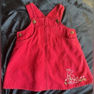 Vintage Babymini Par Catmini Red Jumper with Kangaroo Stitching